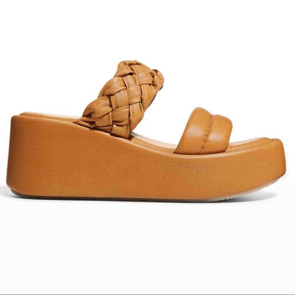 Pedro Garcia Braided Napa Platform Wedge Sandals size 36.5